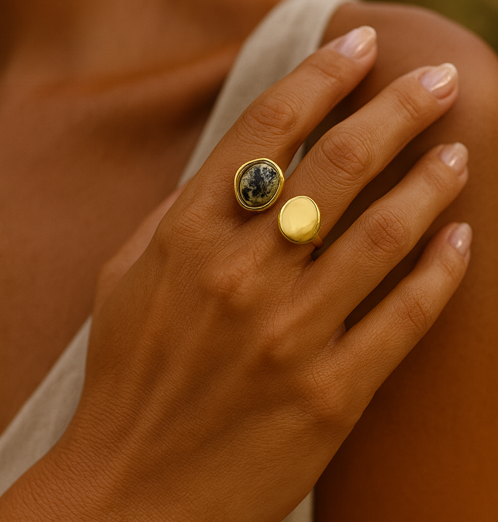 Esme Stone Ring 18k Gold Plated Waterproof in Gift Box