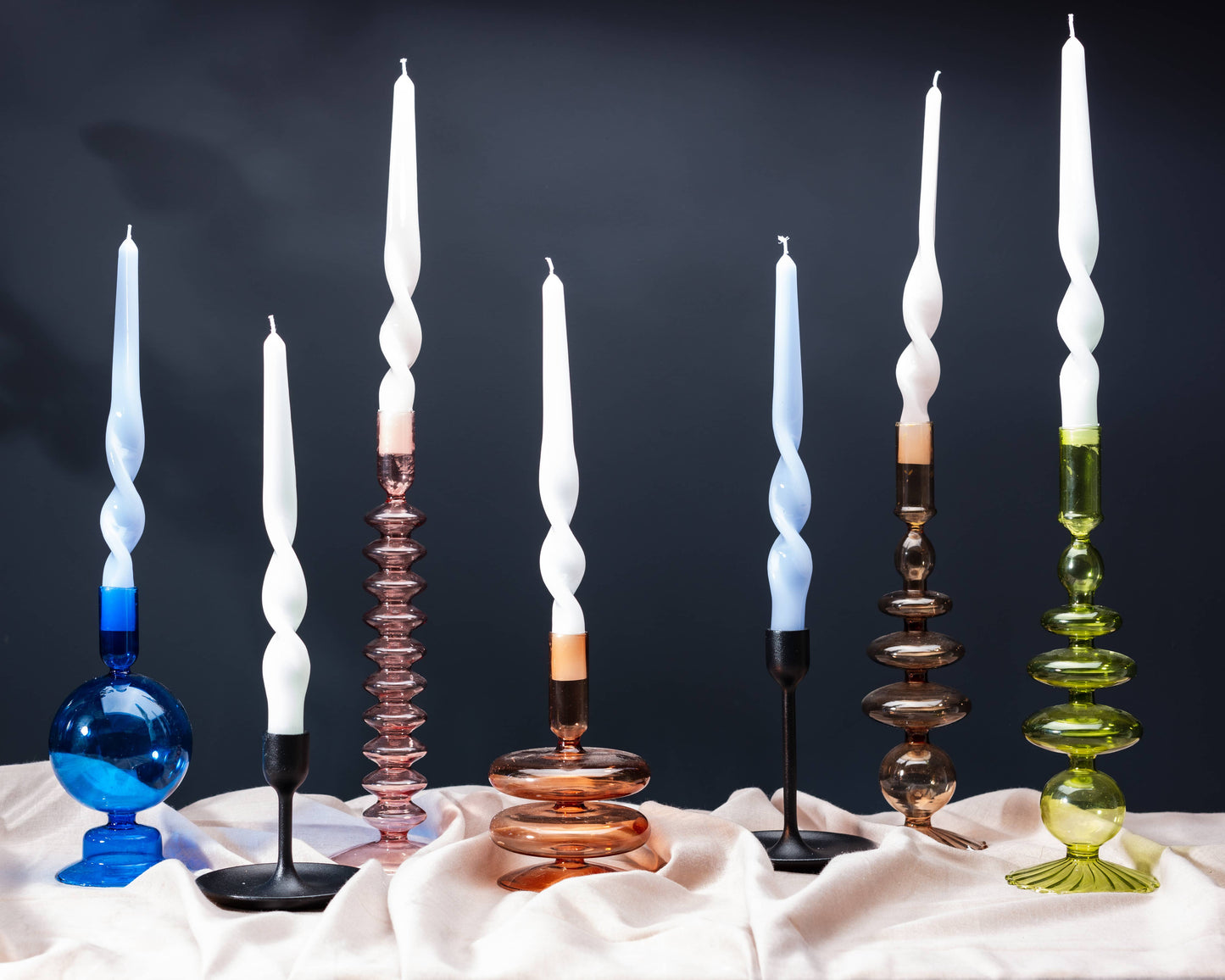 Glass Taper Candle Holder - Champagne