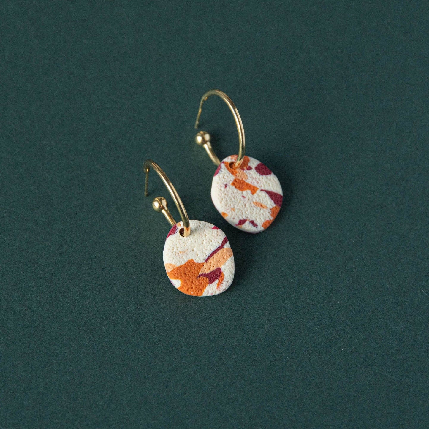 Terrazzo 'The One' Hoop Earrings in Teal, Lilac and Chartreuse