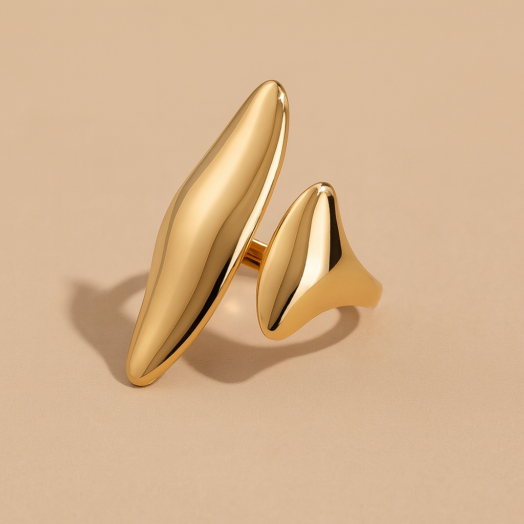Eros Molten Ring 18k Gold PVD Waterproof Modern