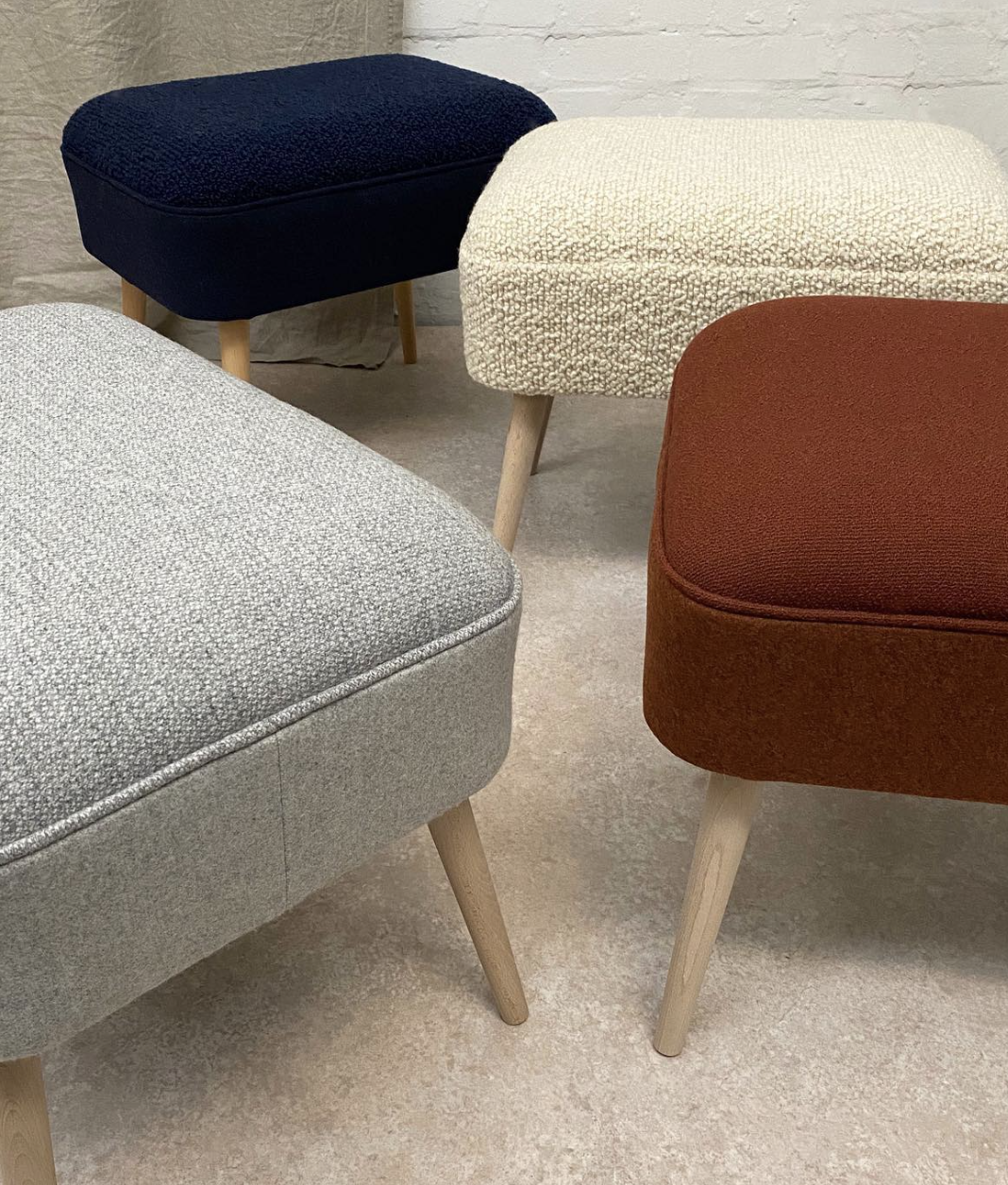 Wool Footstool : Tonal Sides - KOLAB by Makers Quarter