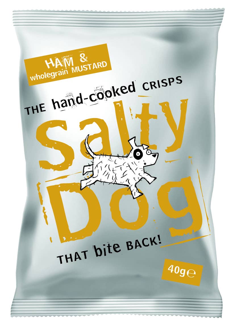 Salty Dog *UK ONLY* hand cooked crisps Ham & Mustard 40g