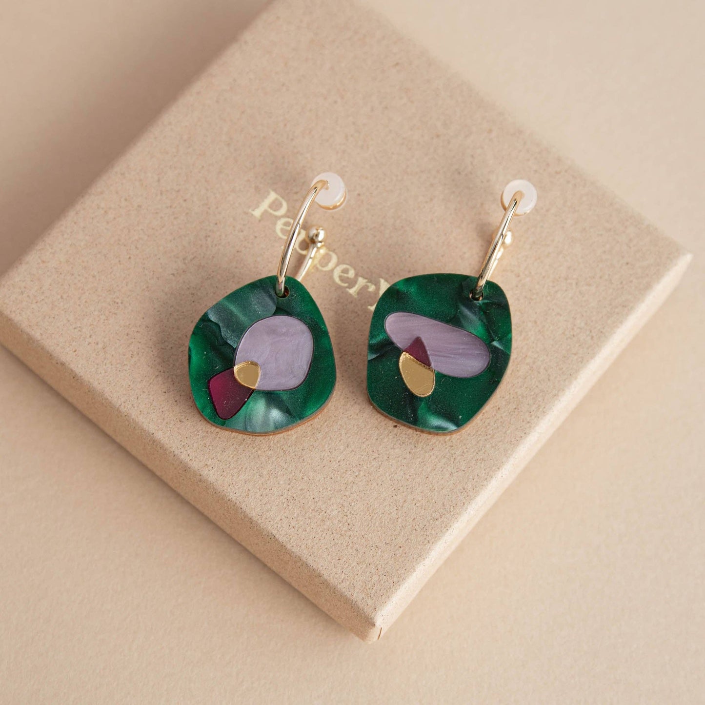 Puddle Hoop Earrings in Teal - KOLAB by Makers Quarter