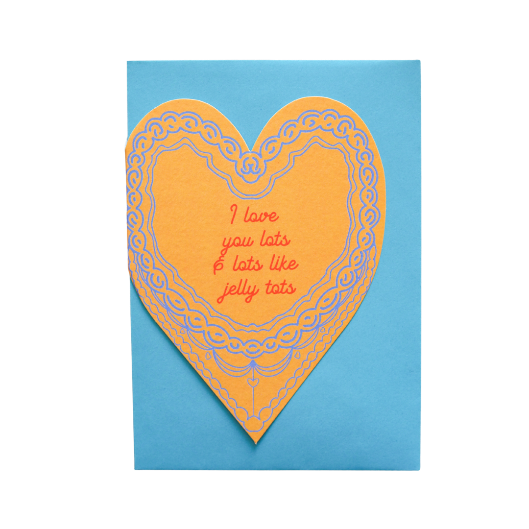 I love you lots like jelly tots cake heart card