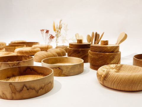 hand made wood bowls available at kolab concept store manchester