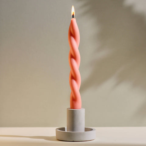 Soft Pastel Handmade Beeswax & Soy Blend Spiral Twist Candle