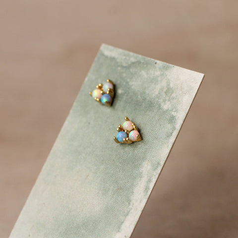 Turquoise Trio Opal Stud Earrings
