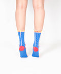 Grids with Polka Dots Sheer Socks - Blue - KOLAB by Makers Quarter