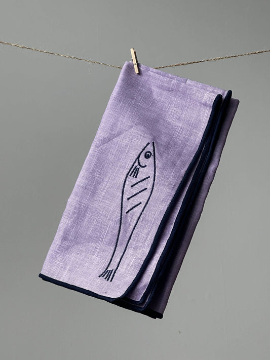 Linen Blend Napkins - Fish (Set of 2)