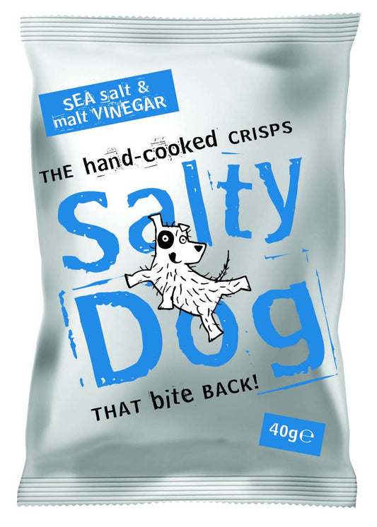 Salty Dog hand cooked crisps Salt & Vinegar 40g