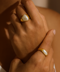 Chunky Organic Faux Pearl Ring 18k Gold Waterproof PVD - KOLAB by Makers Quarter