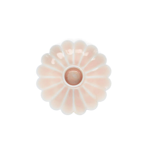 Enamel Flat Flower Candle Holder - Pink