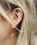 Gold Drop Hoop Earrings, Waterproof - KOLAB by Makers Quarter