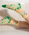 Flower Garden Sheer Socks - Lemon Green - KOLAB by Makers Quarter