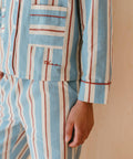 Cotton Pyjamas in Blue Stripe - KOLAB by Makers Quarter