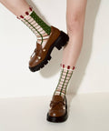 Polka Dot & Grid Sheer Socks - Maison de Berry Socks - KOLAB by Makers Quarter