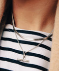 Silver T-Bar Chain Necklace, Waterproof - KOLAB by Makers Quarter