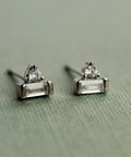 Art Deco Crystal Pyramid Sterling Silver Stud Earrings - KOLAB by Makers Quarter