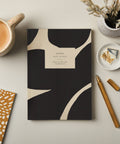 A5 Ruled Notebook in Abstract Black & Cream - KOLAB by Makers Quarter