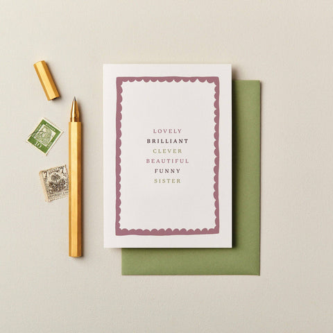 Beautiful Sister Type Birthday Card