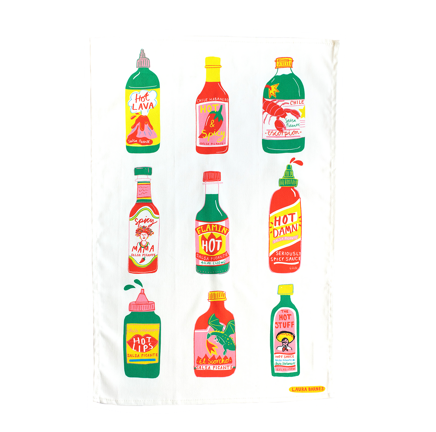 Hot Sauce Organic Cotton Tea Towel - KOLAB by Makers Quarter