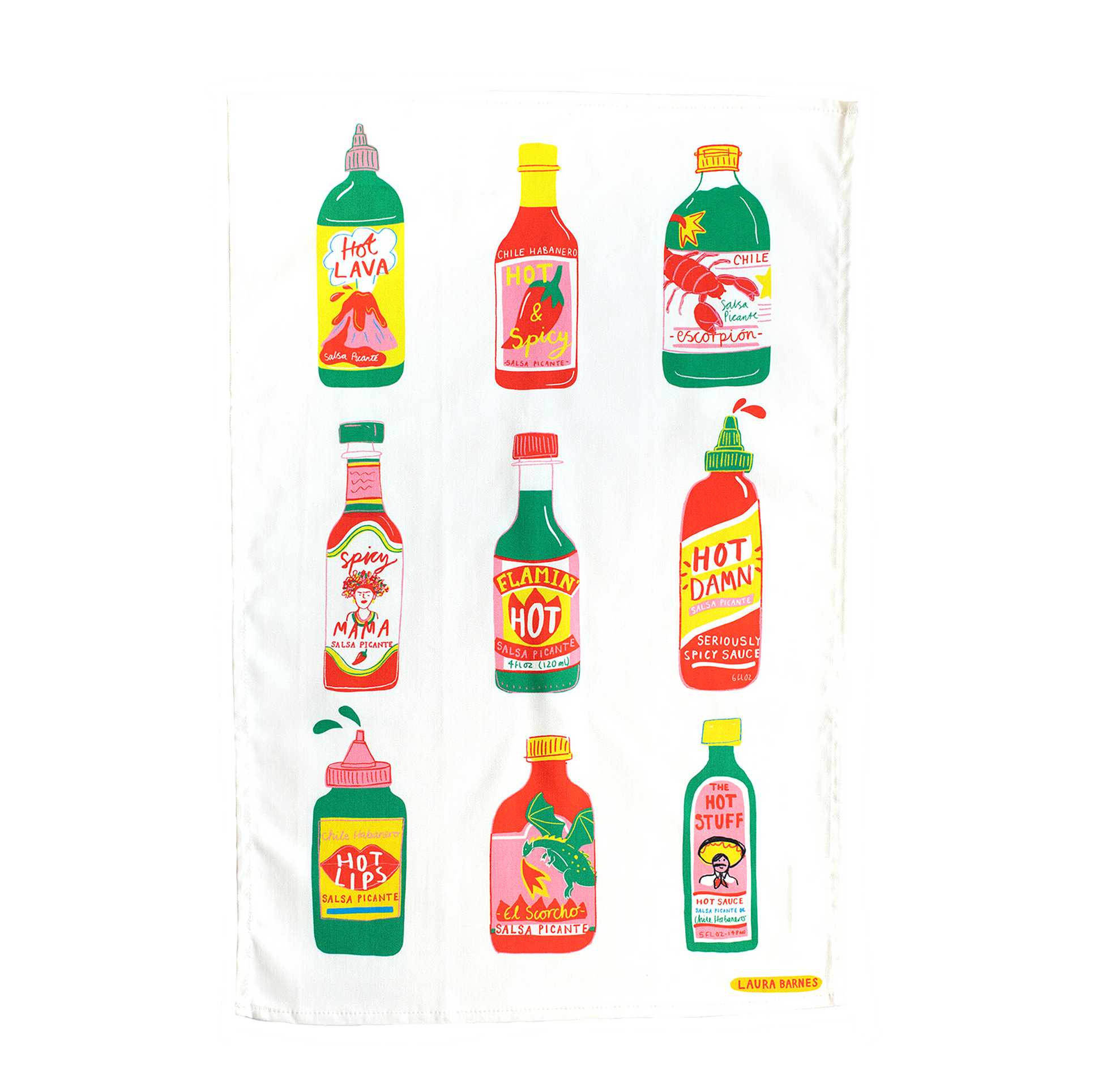 Hot Sauce Organic Cotton Tea Towel - KOLAB by Makers Quarter