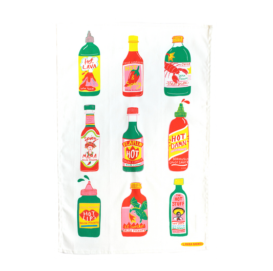 Hot Sauce Organic Cotton Tea Towel - KOLAB by Makers Quarter