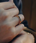 Gold Flat Black Stone Ring, Waterproof - KOLAB by Makers Quarter