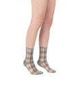 Tartan Sheer Socks - Dove Gray - KOLAB by Makers Quarter