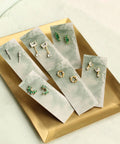 Art Deco Mother of Pearl Emerald Earrings - KOLAB by Makers Quarter