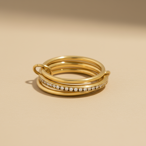 Sera Triple Stack Ring 18k Gold Plated Waterproof Gift Box