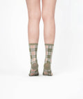 Tartan Sheer Socks - Sage Green - KOLAB by Makers Quarter