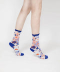 Flower Garden Sheer Socks - Blue - KOLAB by Makers Quarter