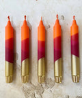 Colourful ‘Autumn Spice’ Handmade Candles Orange & Burgundy - KOLAB by Makers Quarter
