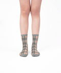 Tartan Sheer Socks - Dove Gray - KOLAB by Makers Quarter