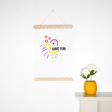 A3 Scalloped Maple Wall Print Hanger