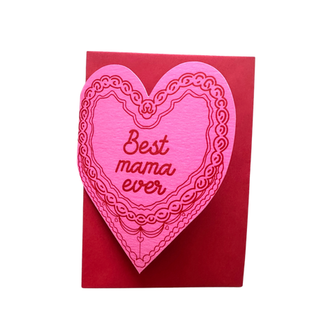 Best mama ever cake heart card - KOLAB by Makers Quarter