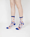 Flower Garden Sheer Socks - Blue - KOLAB by Makers Quarter