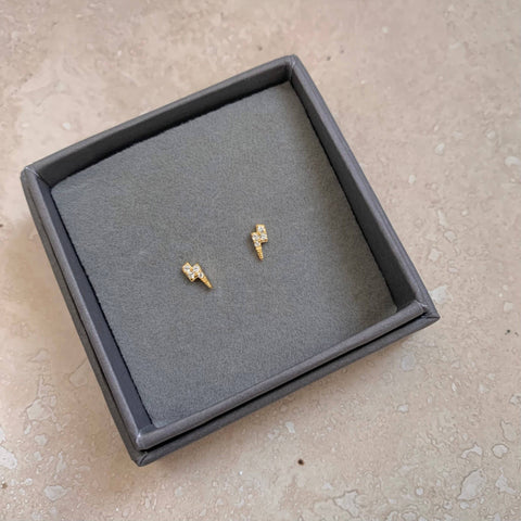 Gold Vermeil | Sterling Silver Mini Lightning Stud Earrings