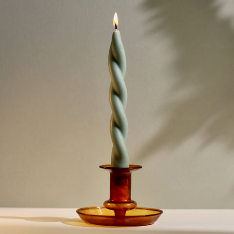 Soft Pastel Handmade Beeswax & Soy Blend Spiral Twist Candle