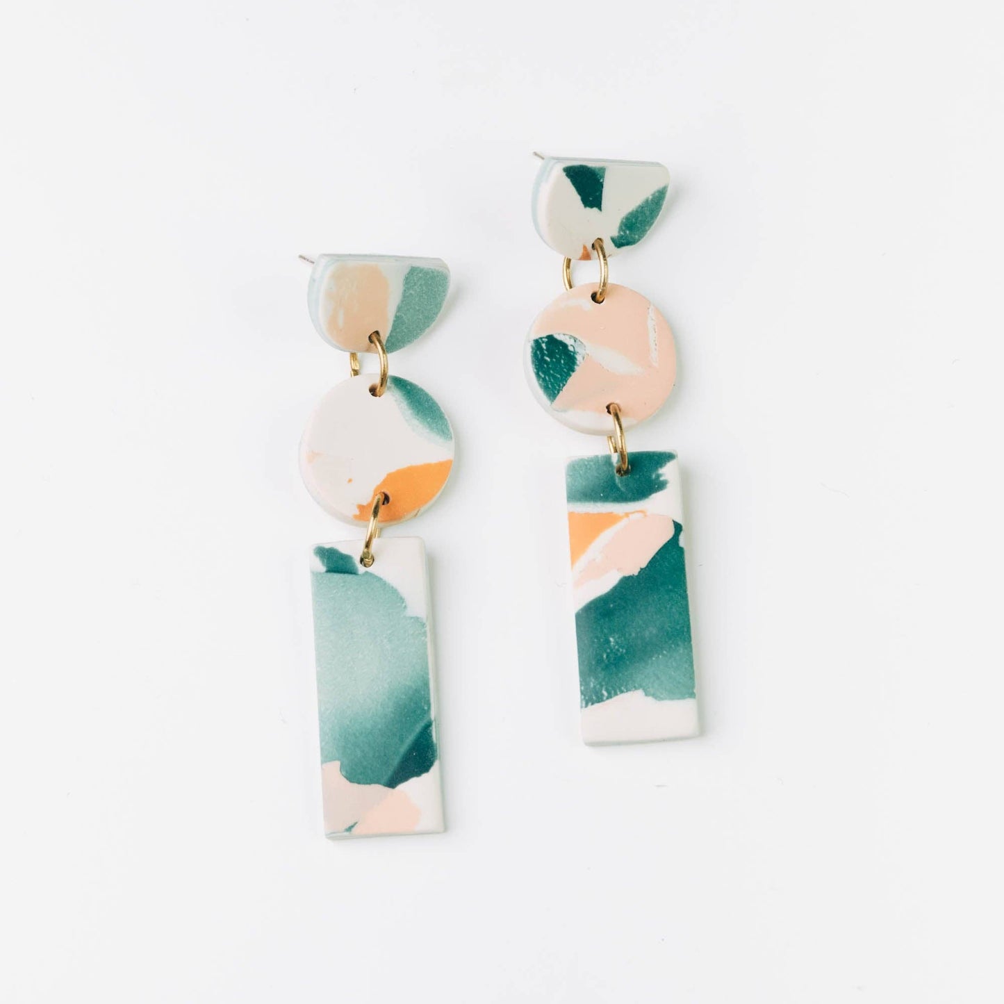 Cairn Stack Earrings in Lagoon Watercolour