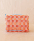Cotton Wash Bag in Apricot Checkerboard - KOLAB by Makers Quarter