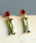 Mid Century Olive Green Earrings - KOLAB by Makers Quarter