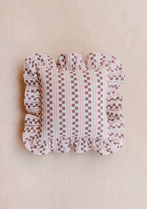 Cotton Cushion Cover in Pink Stripe