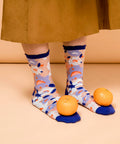 Flower Garden Sheer Socks - Blue - KOLAB by Makers Quarter