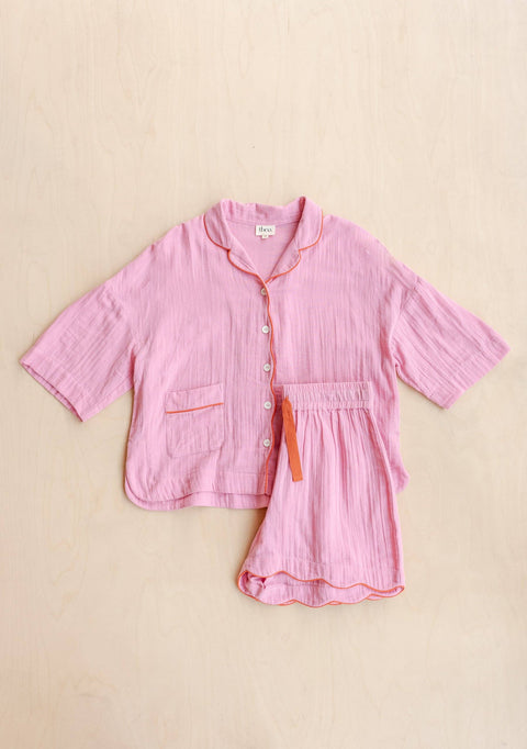 Cotton Pyjamas in Pink Scallop