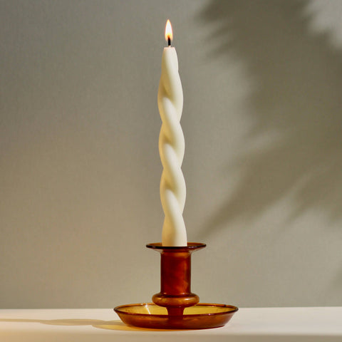 Soft Pastel Handmade Beeswax & Soy Blend Spiral Twist Candle