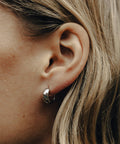 Silver Small Leverback Bold Hoop Earrings, Waterproof - KOLAB by Makers Quarter