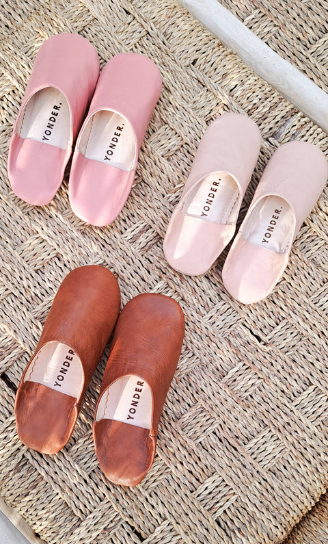 Leather Babouche Slippers | Natural - KOLAB by Makers Quarter