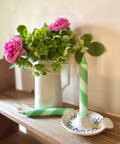 Hand Dipped Colourful Green Stripe Candy Cane Candles - KOLAB by Makers Quarter